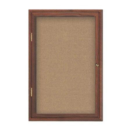 United Visual Products Single Door Enclosed Radius EZ Tack Board, 36"x36", Black/Blue UV7002EZ-BLUE-BLACK